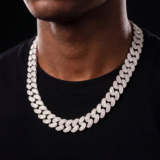 21mm All Over Baguette Cuban Link Chain - Different Drips