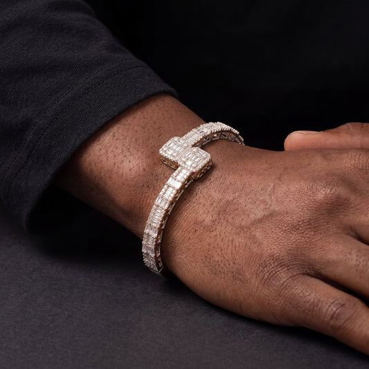 Iced Out Open Cuff Bangle Bracelet - Different Drips