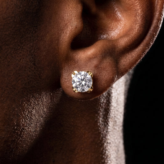 925 Sterling Silver Flower Prong Moissanite Stud Earrings - Different Drips