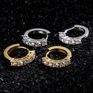 Iced Single Row Hoop Earrings - Different Drips