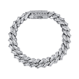 12mm Square-Cut Baguette Cuban Bracelet - Different Drips
