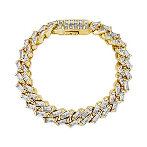 12mm Square-Cut Baguette Cuban Bracelet - Different Drips