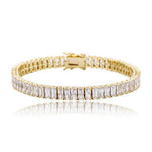 8mm Vertical Baguette Tennis Bracelet - Different Drips