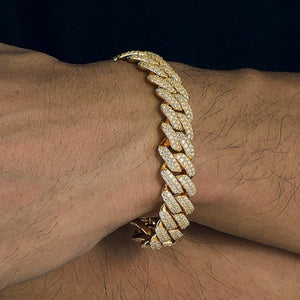 14mm VVS Moissanite & S925 Cuban Prong Link Bracelet - Different Drips