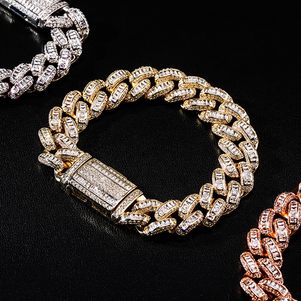 16mm Baguette Cuban Bracelet - Different Drips