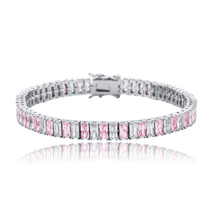 8mm Vertical Baguette Tennis Bracelet - Different Drips