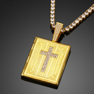 Holy Bible Book Custom Photo Pendant - Different Drips
