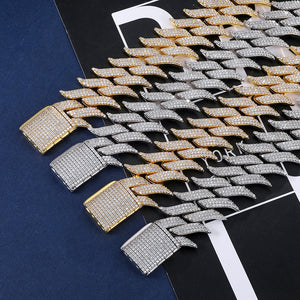 Premium 30mm Iced Out Spiked Cuban Chain - Different Drips
