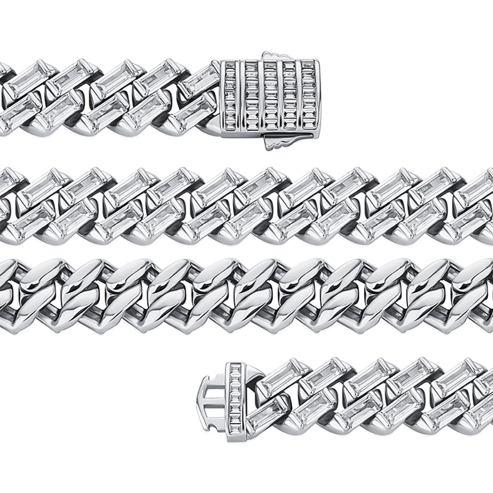 12mm Square-Cut Baguette Cuban Bracelet - Different Drips