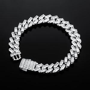 12mm Square-Cut Baguette Cuban Bracelet - Different Drips