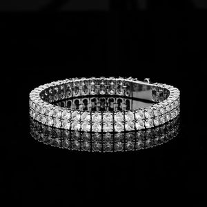 3-4mm Double Row Round-Cut Tennis Bracelet - Different Drips