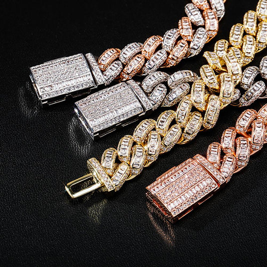16mm Baguette Cuban Bracelet - Different Drips