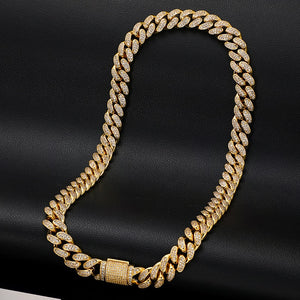 12mm Moissanite Miami Cuban Link Chain 18k Gold - Different Drips