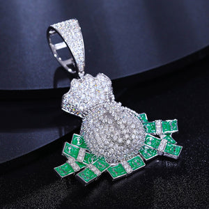 S925 Moissanite Money Bag Dollar Pendant - Different Drips