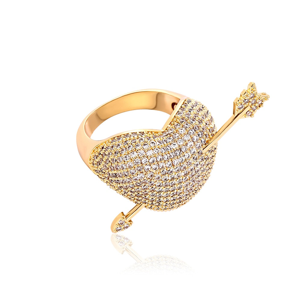 Heart & Arrow Paved Ring - Different Drips