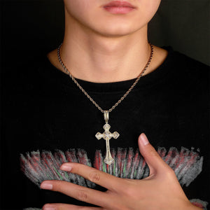 Baguette Cross Pendant - Different Drips