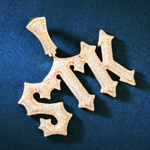 College Font Custom Letter Pendant - Different Drips