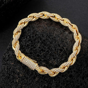 8mm Iced Out Rope Bracelet - Different Drips