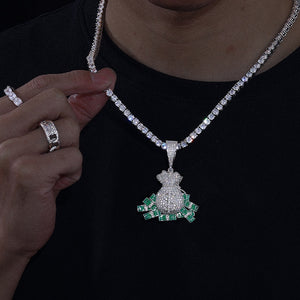S925 Moissanite Money Bag Dollar Pendant - Different Drips