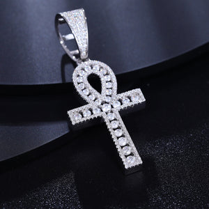 S925 Moissanite Ankh Cross Pendant - Different Drips