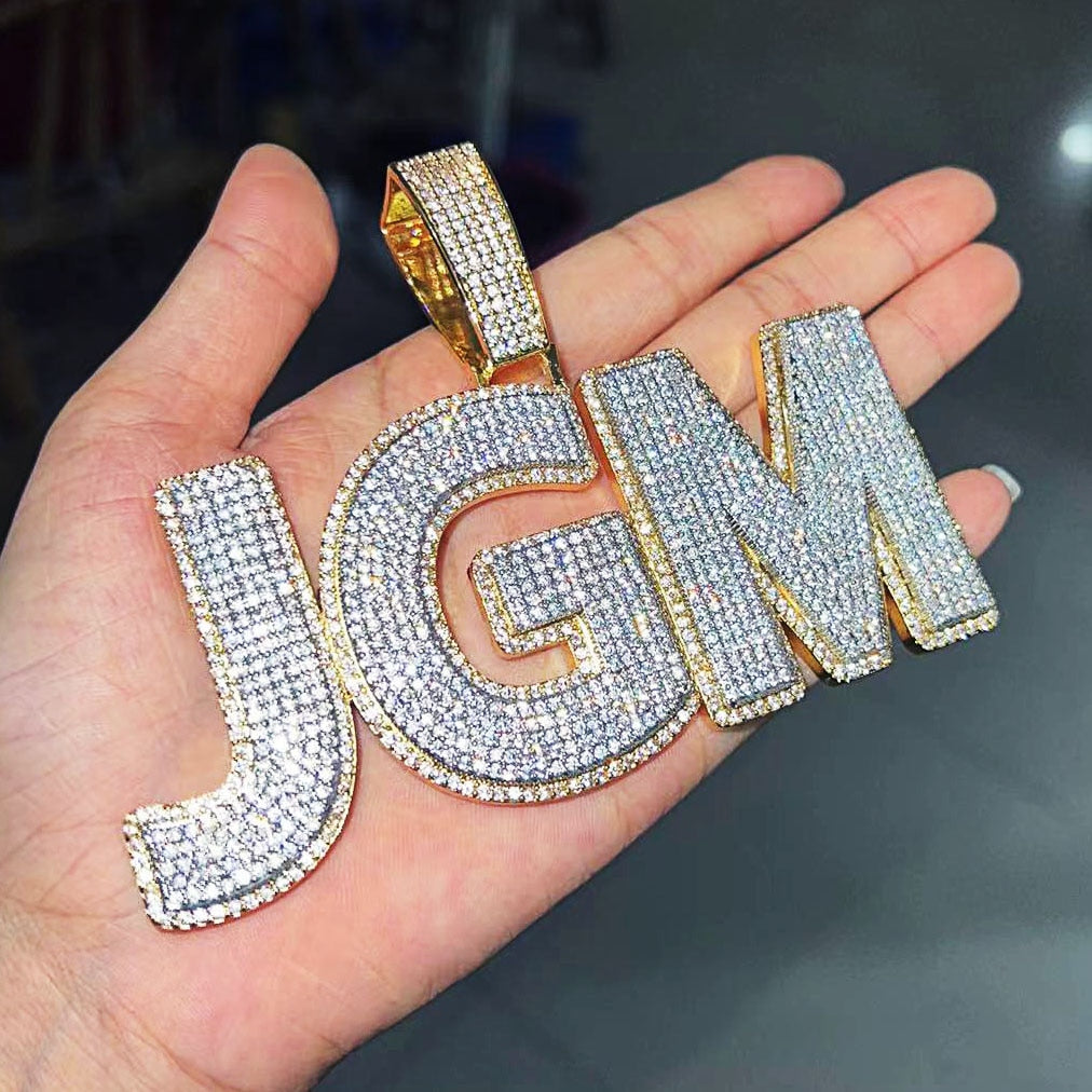 Layered Bold Custom Letter Pendant - Different Drips