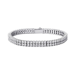3-4mm Double Row Round-Cut Tennis Bracelet - Different Drips