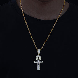 S925 Moissanite Ankh Cross Pendant - Different Drips