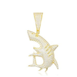 S925 Moissanite Shark Pendant - Different Drips