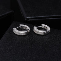 Thumbnail for Iced Double Band Pave Hoop Earrings - Different Drips