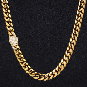 6-14mm Miami Cuban Link Chain Iced Clasp - Different Drips