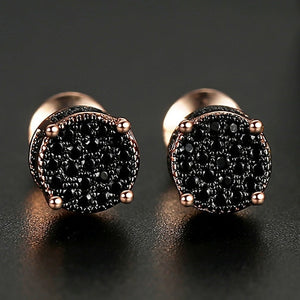9mm Iced Round Cut Stud Earrings - Different Drips