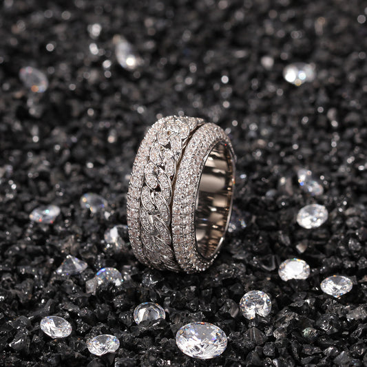 Iced Cuban Rotatable Ring - Different Drips