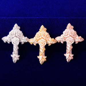 Iced Out Rose Cross Pendant - Different Drips