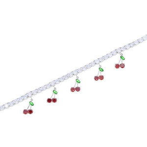 Women's 5MM Tennis Cherry Anklet - Different Drips