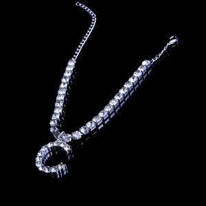 Single Letter Tennis Anklet - Different Drips