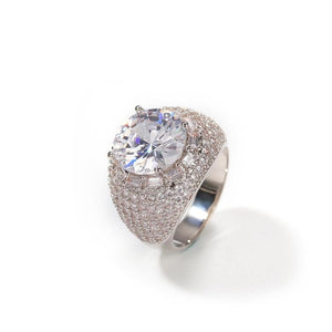 Round Cut and Mirco Pave Ring - Different Drips