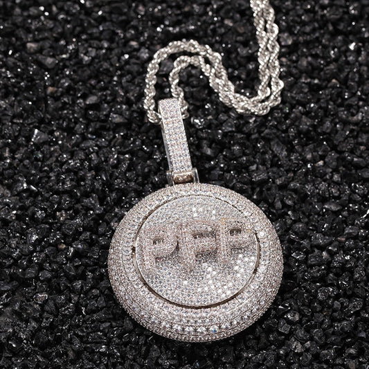Solid Rotatable Custom Letter Pendant - Different Drips