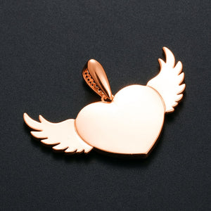 Custom Angel Wings Heart Photo Pendant - Different Drips