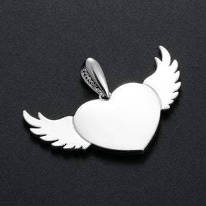 Custom Angel Wings Heart Photo Pendant - Different Drips