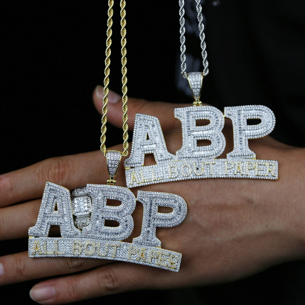 Iced Out shops 18k Gold ABP Pendant