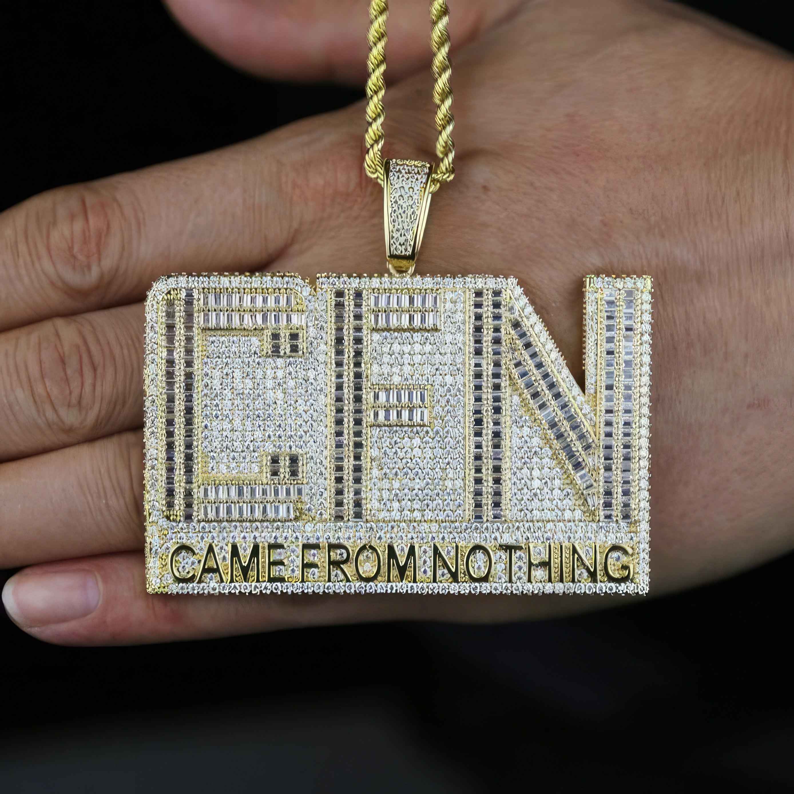 CFN hot Came From Nothing Gold Color Iced Diamond Pendant