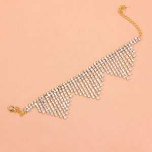 Rhinestone Tassel Anklet - Different Drips