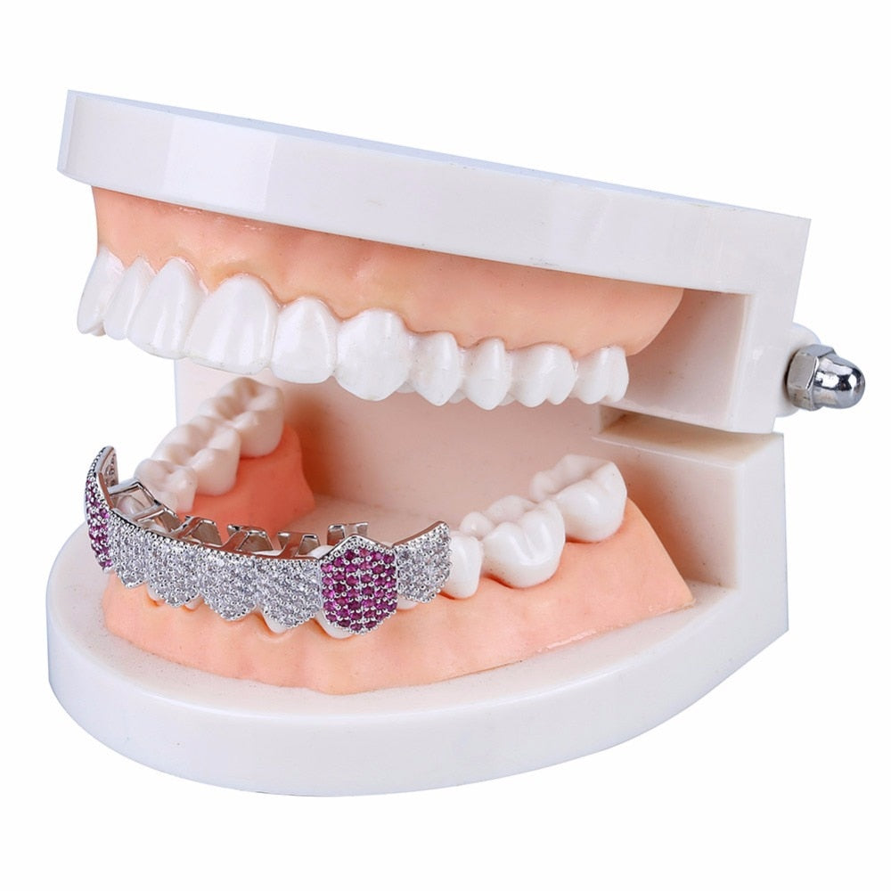 Multi-Color Bottom Fang Grillz - Different Drips