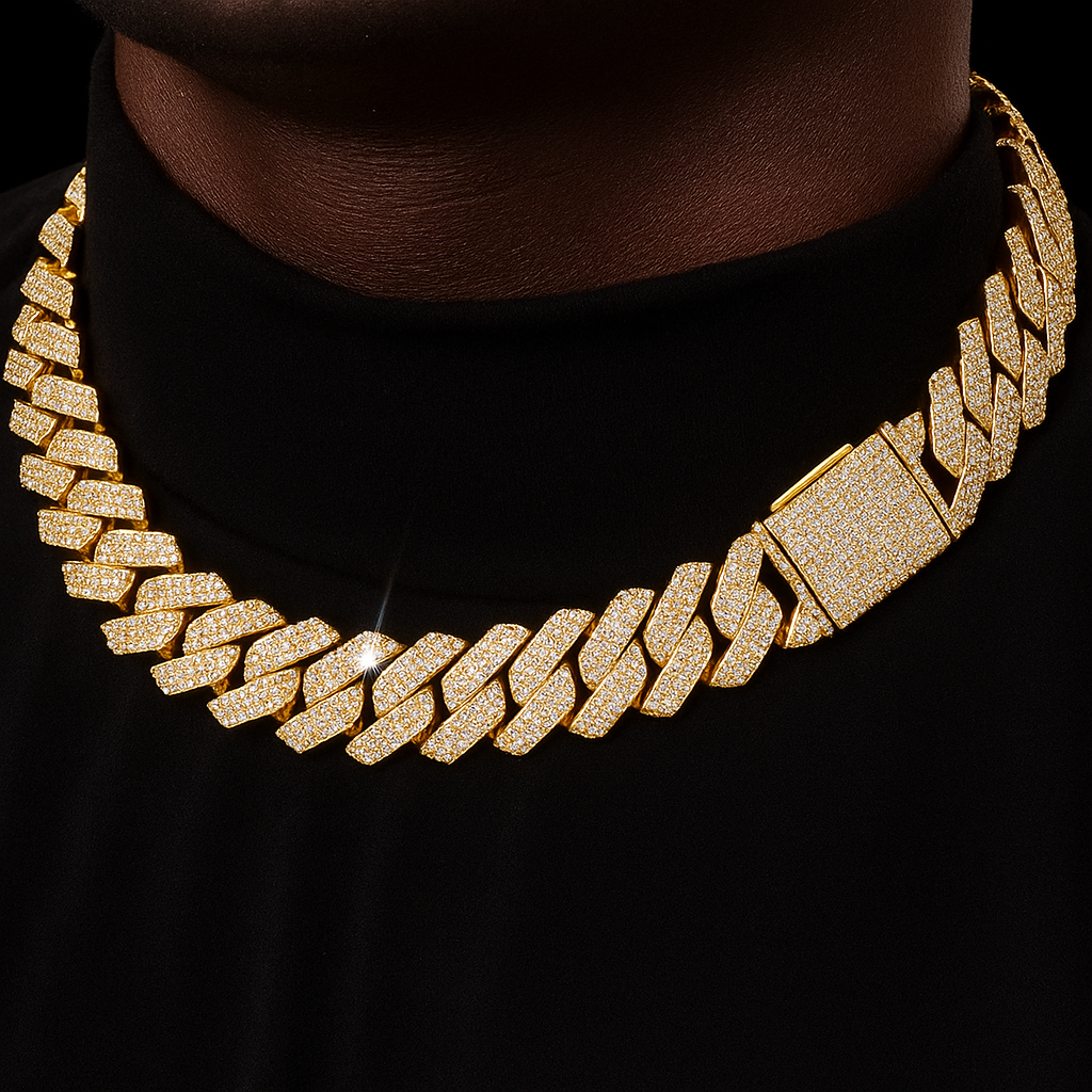 20mm 3 Row Prong Cuban Chain - Different Drips