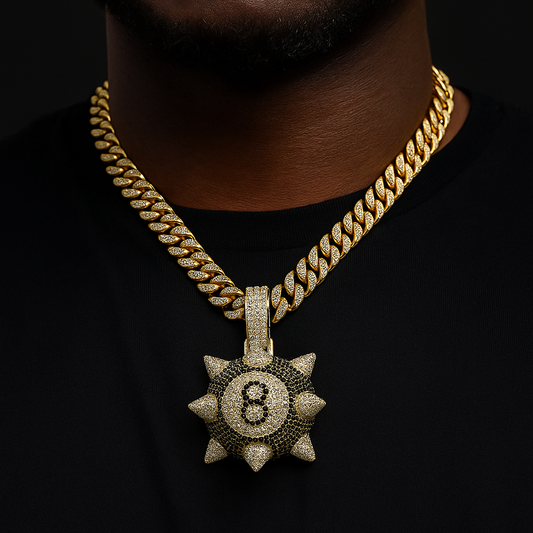 Iced Spiked 8 Ball Pendant - Different Drips