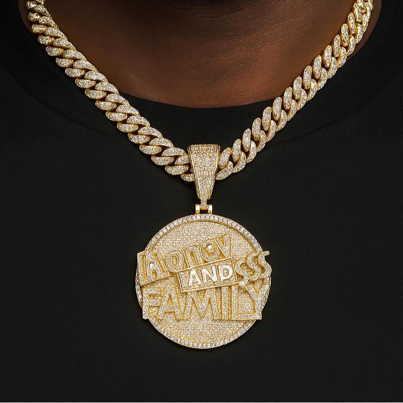 Iced Out Money And Family Pendant - Different Drips