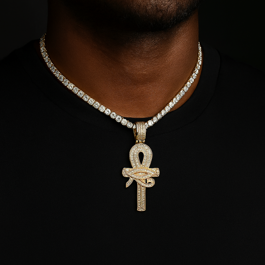 Eye of Horus Ankh Cross Pendant - Different Drips