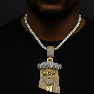 Crown of Roses Jesus Head Pendant - Different Drips