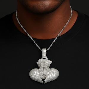 Broken heart money bag pendant - Different Drips