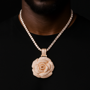 Iced Out Rose Pendant - Different Drips